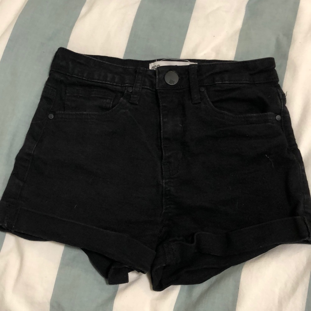 Black jean shorts